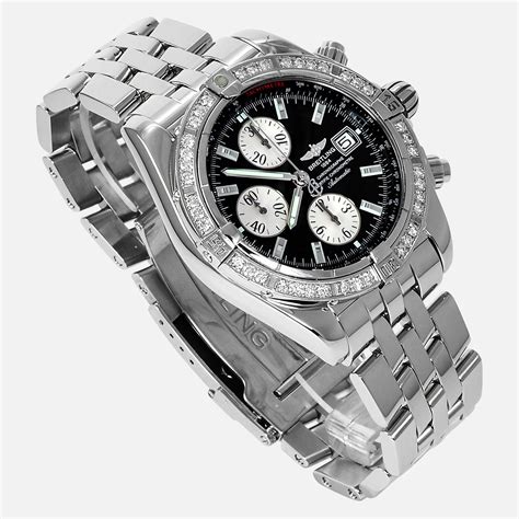 breitling black diamond|Breitling with diamond bezel.